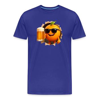 Orange Beer - Men's Premium Organic T-Shirt - royal blue - Front - Damien (186cm)
