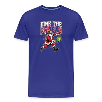 Dink, The Halls, Drôle de Père Noël pickleball - T-shirt bio Premium Homme - bleu roi - Devant - Damien (186cm)