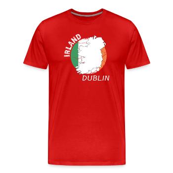 Dublin - Men's Premium Organic T-Shirt - red - Front - Damien (186cm)