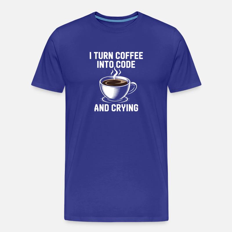 Kaffee und Programmier-Debugging-Humor für Softwar - Männer Premium Bio T-Shirt - Königsblau