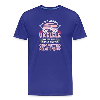 Ukulélé hawaïen Ukulélé Je ne suis pas - T-shirt bio Premium Homme - bleu roi - Devant - Damien (186cm)