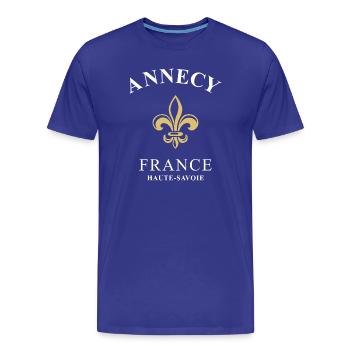 Annecy, France, France - T-shirt bio Premium Homme - bleu roi - Devant - Damien (186cm)