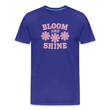 Bloom and Shine Floral Cheer - Männer Premium Bio T-Shirt - Königsblau - Vorne - Damien (186cm)