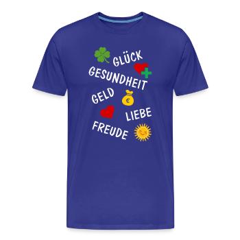 Lucky Shamrock Lucky Charm Congratulations - Men's Premium Organic T-Shirt - royal blue - Front - Damien (186cm)