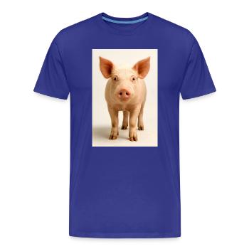 Cochon pastel - T-shirt bio Premium Homme - bleu roi - Devant - Damien (186cm)