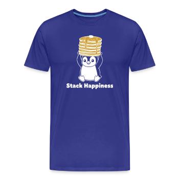 Stack Happiness Pinguin - Männer Premium Bio T-Shirt - Königsblau - Vorne - Damien (186cm)