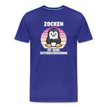Les jeux vidéo ne sont pas une perte de temps. - T-shirt bio Premium Homme - bleu roi - Devant - Damien (186cm)