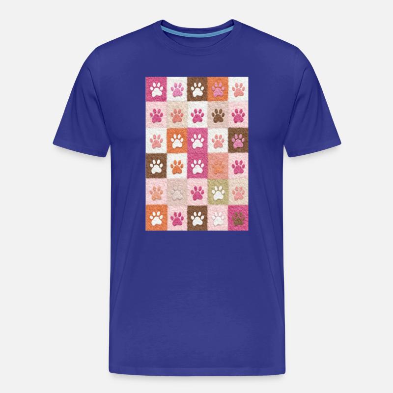 Pfotenabdruck-Patchwork-Plüschfelder - Männer Premium Bio T-Shirt - Königsblau