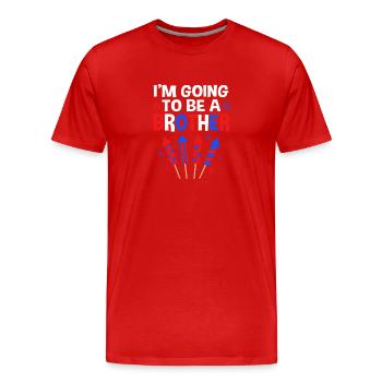 Gender Reveal 4. Juli - Männer Premium Bio T-Shirt - Rot - Vorne - Damien (186cm)