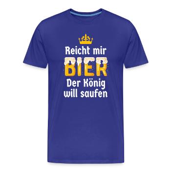 Cadeau drôle pour buveur de bière me tend une bière en disant - T-shirt bio Premium Homme - bleu roi - Devant - Damien (186cm)