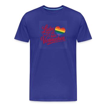 Liebe ist kein Verbrechen - Cool Pride Logo - Männer Premium Bio T-Shirt - Königsblau - Vorne - Damien (186cm)