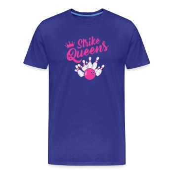 Conception de l’équipe de bowling Strike Queens - T-shirt bio Premium Homme - bleu roi - Devant - Damien (186cm)
