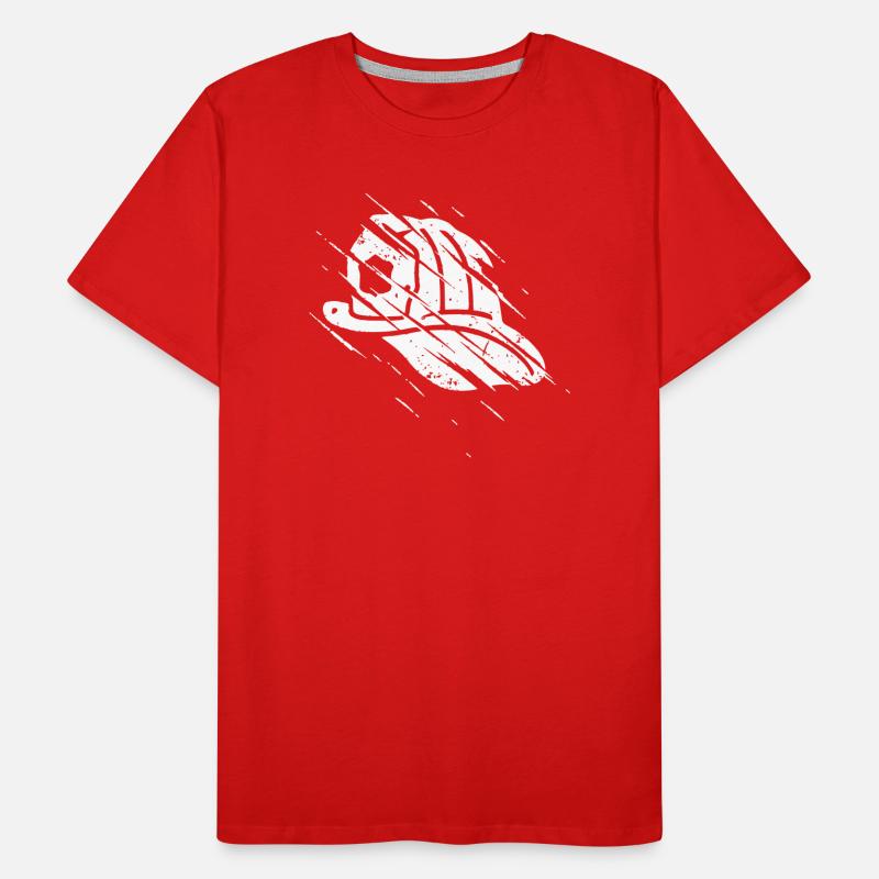 Firefighter Helmet Scratch Action Vector Men's Premium Organic T-Shirt