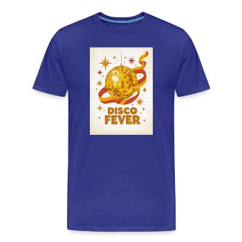 Goldene Discokugel glänzt im Glamour der 70er Jahre - Männer Premium Bio T-Shirt - Königsblau - Vorne - Damien (186cm)