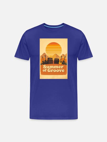 Groovy Seventies Sunset mit Festivalenergie - Männer Premium Bio T-Shirt - Königsblau