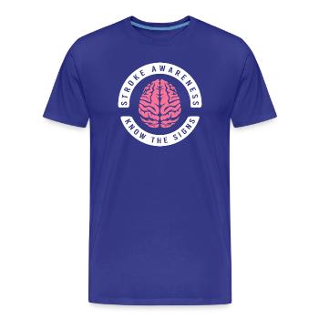 Stroke Stroke - Men's Premium Organic T-Shirt - royal blue - Front - Damien (186cm)