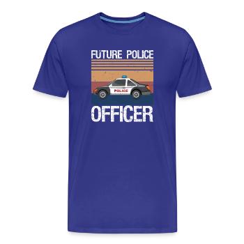 Future Police Officer Policewoman Cop - Men's Premium Organic T-Shirt - royal blue - Front - Damien (186cm)