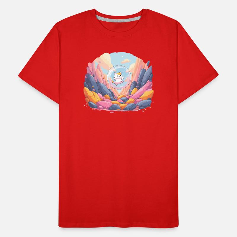 Boule de chat dans le canyon coloré T-shirt bio Premium Homme