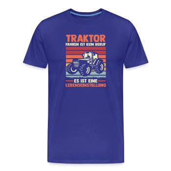 Tractor Farmer Farmer Tractor Driver Tractor - Men's Premium Organic T-Shirt - royal blue - Front - Damien (186cm)