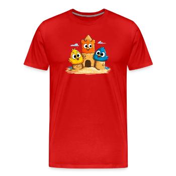 Sandcastle Trio colorful - Men's Premium Organic T-Shirt - red - Front - Damien (186cm)