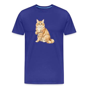 Ich Herz Dad Cat - Männer Premium Bio T-Shirt - Königsblau - Vorne - Damien (186cm)