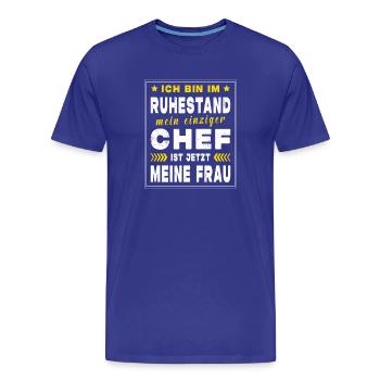 Rentner Ruhestand Geschenkidee - Männer Premium Bio T-Shirt - Königsblau - Vorne - Damien (186cm)