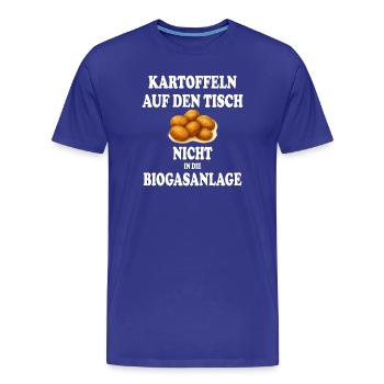 Kartoffeln auf den Tisch nicht in die Biogasanlage - Männer Premium Bio T-Shirt - Königsblau - Vorne - Damien (186cm)