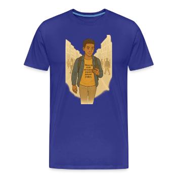 Selbstbewusstes Mitreden  - Männer Premium Bio T-Shirt - Königsblau - Vorne - Damien (186cm)