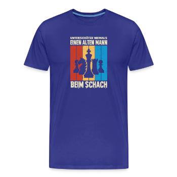 Schachspieler Geschenke Schach Zubehör Schachbrett - Männer Premium Bio T-Shirt - Königsblau - Vorne - Damien (186cm)