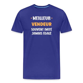 Best Seller Unmatched Typography Bold - Men's Premium Organic T-Shirt - royal blue - Front - Damien (186cm)