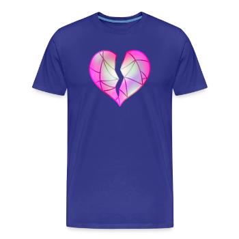 Cœur rose brisé - T-shirt bio Premium Homme - bleu roi - Devant - Damien (186cm)