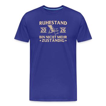 Retirement 2026 Deck Chair - No longer responsible - Men's Premium Organic T-Shirt - royal blue - Front - Damien (186cm)