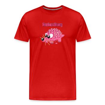 Dessin animé Mettigel – Ordre drôle de hiérarchie - T-shirt bio Premium Homme - rouge - Devant - Damien (186cm)