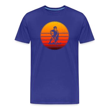 Klare Floorball Botschaft - Männer Premium Bio T-Shirt - Königsblau - Vorne - Damien (186cm)