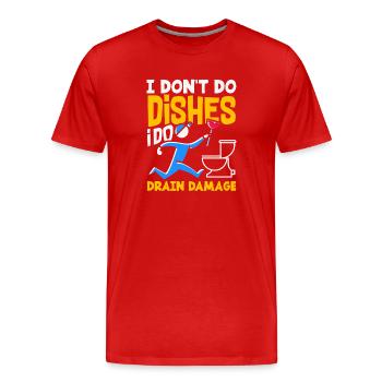 Toilet Clogging Master Funny - Men's Premium Organic T-Shirt - red - Front - Damien (186cm)