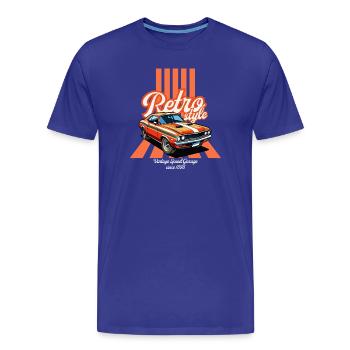 Voiture Retro et Flair Vintage - T-shirt bio Premium Homme - bleu roi - Devant - Damien (186cm)