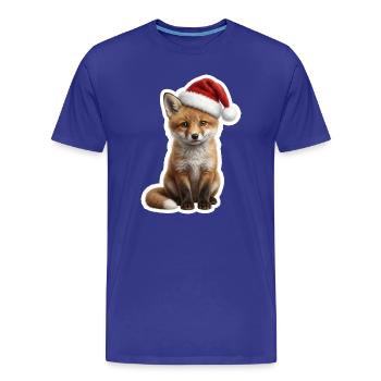 Schlauer Fuchs wartet auf die Bescherung - Männer Premium Bio T-Shirt - Königsblau - Vorne - Damien (186cm)
