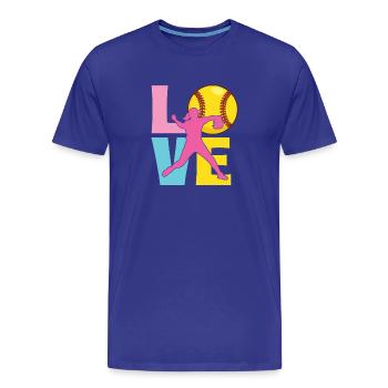 Love Softball Wortkunst Spaß für Fans Spieler - Männer Premium Bio T-Shirt - Königsblau - Vorne - Damien (186cm)