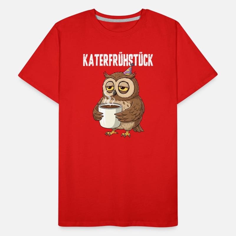 Chouette de petit-déjeuner pour la gueule de bois avec café Gueule de bois drôle T-shirt bio Premium Homme