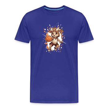 Dribble de chèvre au basket - T-shirt bio Premium Homme - bleu roi - Devant - Damien (186cm)