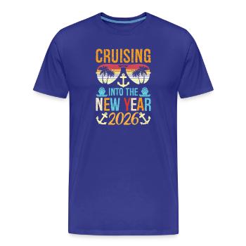 Cruising Into 2026 New Years Eve Party Favors - Men's Premium Organic T-Shirt - royal blue - Front - Damien (186cm)