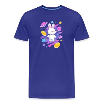 Galactic Rabbit in the Nebula - Men's Premium Organic T-Shirt - royal blue - Front - Damien (186cm)