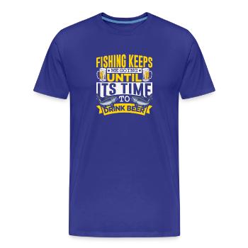 Pêcheur pêcheur Pêcheur sportif Bière pêcheur - T-shirt bio Premium Homme - bleu roi - Devant - Damien (186cm)
