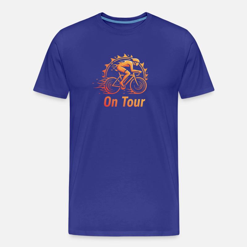 Fahrradfahrer On Tour - Männer Premium Bio T-Shirt - Königsblau
