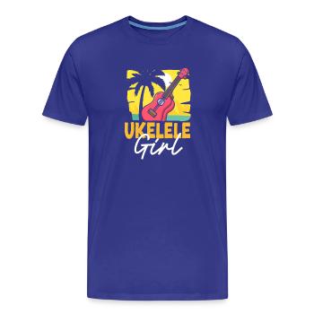 Ukulélé hawaïen ukulélé Ukulélé Girl - T-shirt bio Premium Homme - bleu roi - Devant - Damien (186cm)