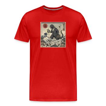 Costume du Monstre de la Taxe du 15 avril - T-shirt bio Premium Homme - rouge - Devant - Damien (186cm)