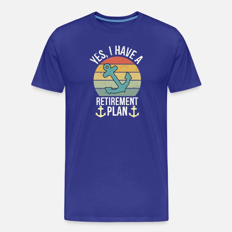 Plain Sailing Boat Retirement Plan Gift - Männer Premium Bio T-Shirt - Königsblau