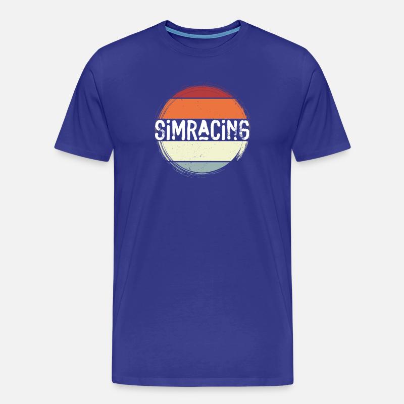 SimRacing Retro Circle Emblem - Männer Premium Bio T-Shirt - Königsblau