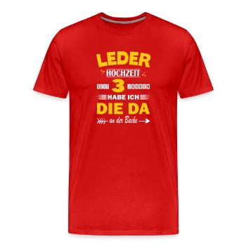 3. Hochzeitstag Ehemann Spruch 3 Jahr Ehe - Männer Premium Bio T-Shirt - Rot - Vorne - Damien (186cm)