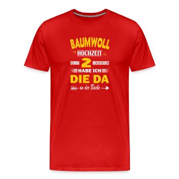 2. Hochzeitstag Ehemann Spruch 2 Jahr Ehe  - Männer Premium Bio T-Shirt - Rot - Vorne - Damien (186cm)